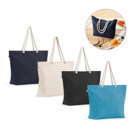 Beach bag in recycled cotton (70%) and recycled polyester (30%) (220 g/m²) - Egotier 92539