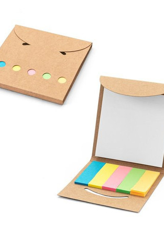 2-in-1 office set, made from 100% recycled paper, with 6 sticky notepads - Egotier 93663