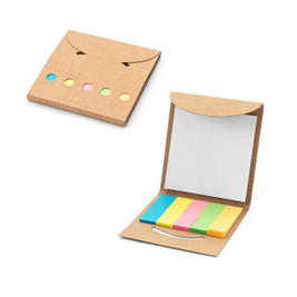 2-in-1 office set, made from 100% recycled paper, with 6 sticky notepads - Egotier 93663