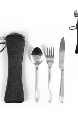 3-osainen ruostumattomasta teräksestä valmistettu ruokailuvälinesetti - Egotier 94387