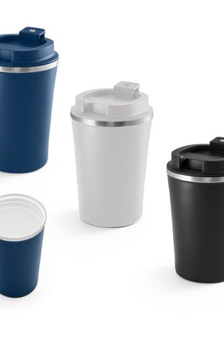 Stainless steel travel mug with ceramic interior finish 470 mL - Egotier 94396