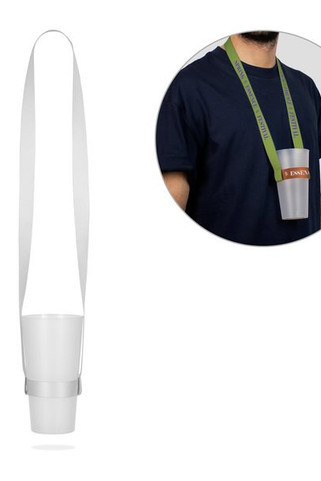 LanyardIn 94413 - Lanyard et support de gobelet pour sublimation en polyester recyclé (100% rPET)