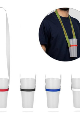 Lanyard'In 94417 - Recycled polyester (100% rPET) sublimation lanyard with silicone cup holder