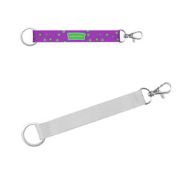Lanyard'In 94421 - Short lanyard for sublimation printing, made from recycled polyester (100% rPET) with standard ring and carabiner clip