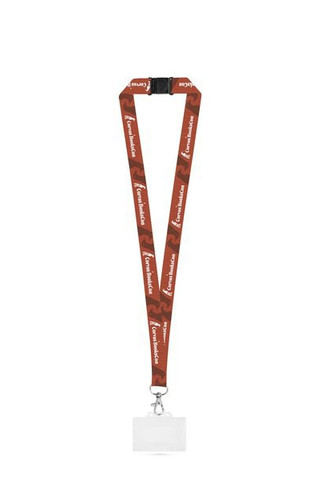 LanyardIn 94428 - Lanyard de sublimation en polyester avec mousqueton, fermoir de sécurité et support rigide pour carte