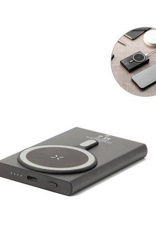Batterie externe magnétique avec recharge ultra-rapide en aluminium recyclé et ABS recyclé 5 000 mAh - Egotier 97215