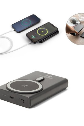 Batterie externe magnétique avec recharge ultra-rapide en aluminium recyclé et ABS recyclé 10 000 mAh - Egotier 97216