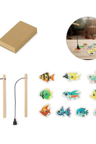 Fiskespel bestående av 10 träfiskar, perfekt för barn - Egotier 98160