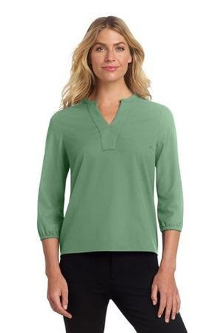 Mercer+Mettle MM2011 - Blusa de Crepé Elástico con Mangas 3/4 para Mujer MM2011