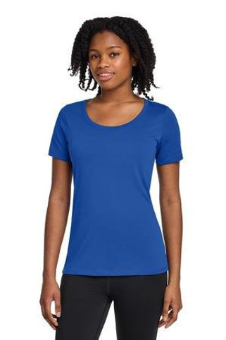 Nike NKBQ5234 - Camiseta de cuello redondo para mujer Dri-FIT de algodón/poliéster. NKBQ5234