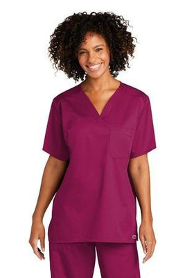 Wink WW3160 - Top de cuello en V con bolsillo en el pecho WorkFlex unisex WW3160