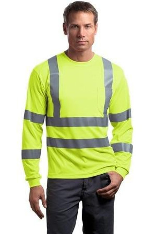 CornerStone CS409 - - ANSI 107 Class 3 Long Sleeve Snag-Resistant Reflective T-Shirt. CS409