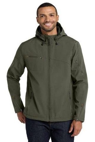 Port Authority J706 - Textured Hooded Soft Shell Jacket. J706