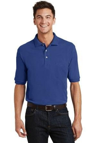 Port Authority K420P - Heavyweight Cotton Pique Polo with Pocket. K420P