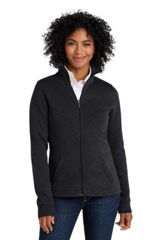 Port Authority L293 - Chaqueta de felpa slub con cremallera completa para mujer. L293