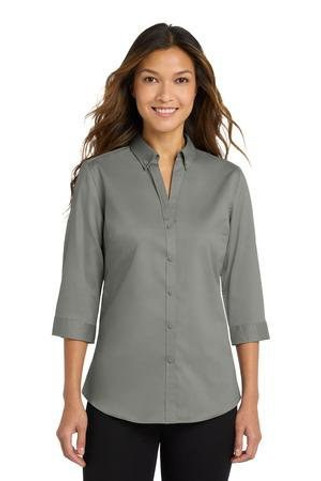 Port Authority L665 - Womens 3/4-Sleeve SuperPro Twill Shirt. L665