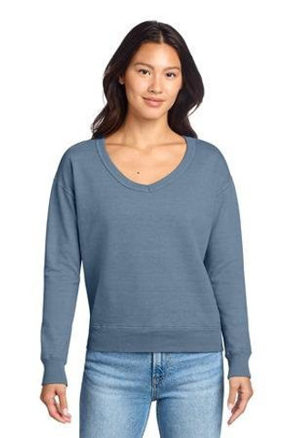 Port & Co LPC098V - Womens Beach Wash Garment-Dyed V-Neck Sweatshirt LPC098V
