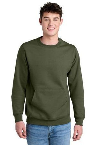 Port & Co PC78PKT - Core Fleece Crewneck Pocket Sweatshirt PC78PKT