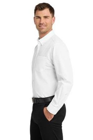 Port Authority TW100 - Tall Long Sleeve Carefree Poplin Shirt. TW100