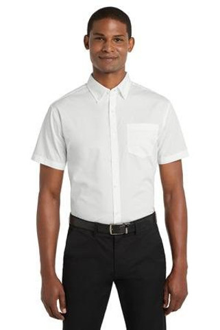 Port Authority W101 - Short Sleeve Carefree Poplin Shirt. W101