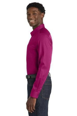 Port Authority W808 - Camisa de Manga Larga SuperPro React de Sarga. W808