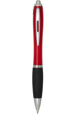 Stylo bille en plastique recyclé RCS avec corps coloré et grip noir (encre noire) Nash - EgotierPro 106448