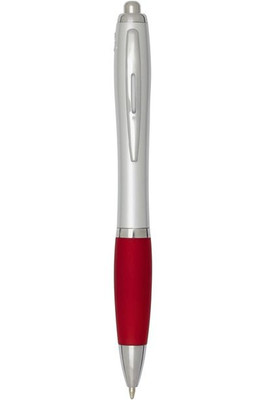 Nash RCS recycled plastic ballpoint pen with silver barrel and coloured grip (black ink) - EgotierPro 106449