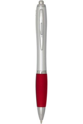 Nash RCS recycled plastic ballpoint pen with silver barrel and coloured grip (black ink) - EgotierPro 106449
