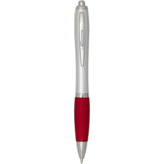 Nash RCS recycled plastic ballpoint pen with silver barrel and coloured grip (black ink) - EgotierPro 106449
