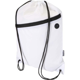 Oriole RPET drawstring bag with zipped front pocket 5L - EgotierPro 130145