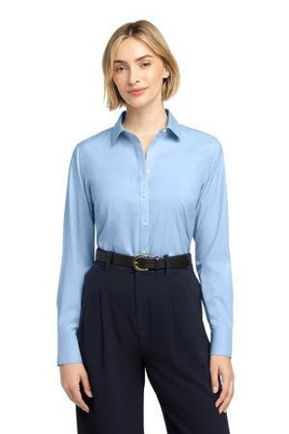 Brooks Brothers BB18001 - Camisa de Mujer Sin Arrugas con Stretch Pinpoint BB18001