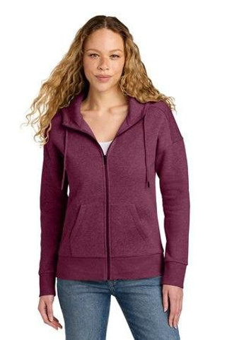 District DT1104 - Womens Perfect Weight Fleece Drop Shoulder Full-Zip Hoodie DT1104