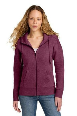 District DT1104 - Sudadera con capucha de cierre completo y hombro caído de forro polar perfecto para mujeres DT1104