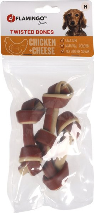 Flamingo f-1030665 - Friandises Noué Os avec poulet & Fromage