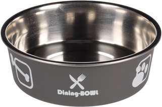 Flamingo f-1030949 - Gamelle pour la nourriture et leau Rond Anthracite & Argent