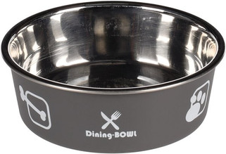 Flamingo f-1030948 - Gamelle pour la nourriture et leau Rond Anthracite & Argent