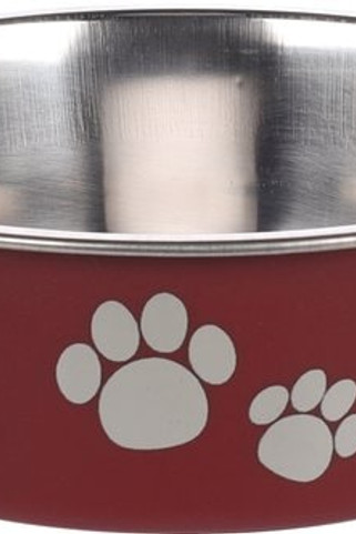 Flamingo f-1030939 - Gamelle pour la nourriture et leau Rond Bordeaux & Argent
