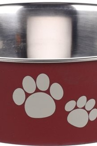 Flamingo f-1030942 - Gamelle pour la nourriture et leau Rond Bordeaux & Argent