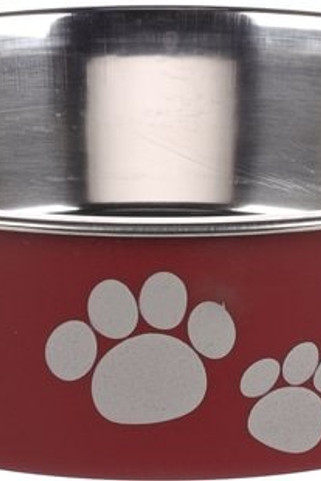 Flamingo f-1030941 - Gamelle pour la nourriture et leau Rond Bordeaux & Argent