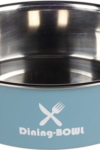 Flamingo f-1030962 - Gamelle pour la nourriture et leau Rond Bleu-gris & Argent
