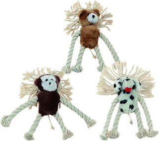 Flamingo f-500934 - Jouet Singe & Ours & Chien avec corde