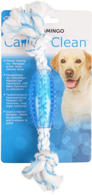 Flamingo f-516792 - Jouet Canine Clean Cordon avec 2 noeuds avec goût de menthe