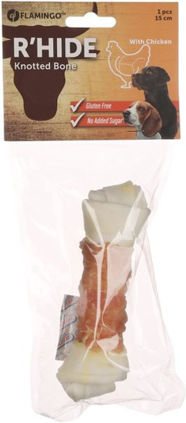 Flamingo f-516887 - Friandises Noué Os Blanc avec poulet 15cm 70gr