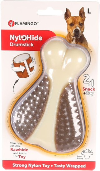 Flamingo f-517605 - Jouet Patte de poulet Avec peau de buffle avec goût de poulet