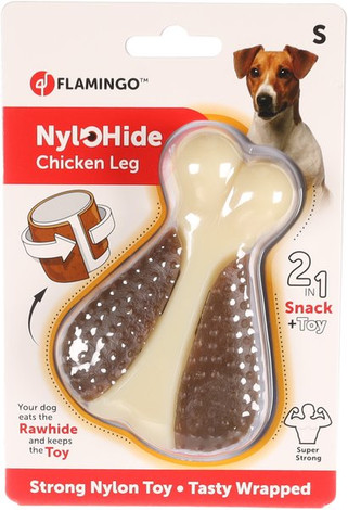Flamingo f-517604 - Jouet Patte de poulet Avec peau de buffle avec goût de poulet