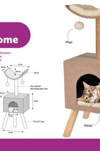 Flamingo f-560554 - Arbre à chat Beige & Naturel & Blanc