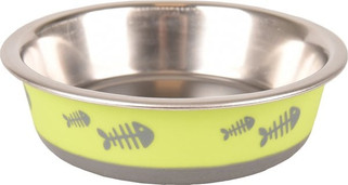 Flamingo f-560746 - Gamelle pour la nourriture et leau Rond lime & Argent