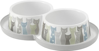 Flamingo f-560709 - Gamelle pour la nourriture et leau Combo Gris &