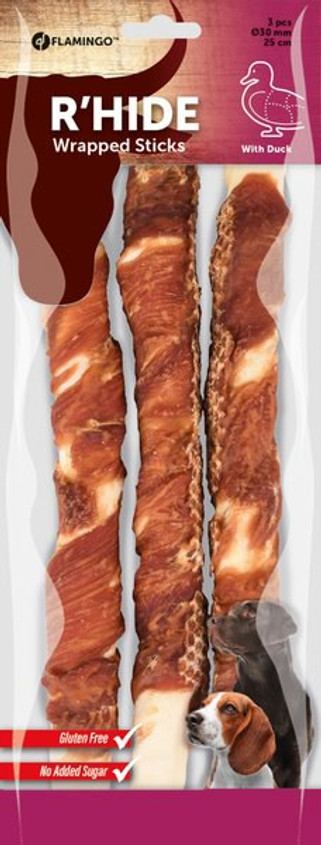 Flamingo f-520289 - Friandises Bâtonavec canard 25cm 80gr / 3 pcs 240gr