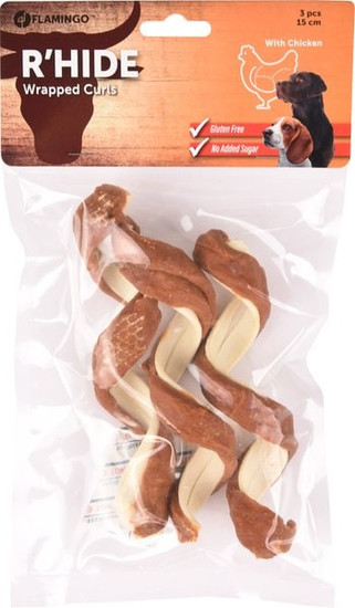 Flamingo f-520304 - Friandises Spirale Blanc avec poulet 15cm 37gr / 3 pcs 110gr